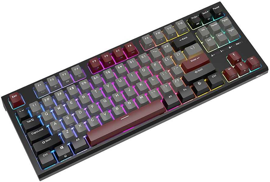 Žaidimų Klaviatūra Royal Kludge RK R87 TKL - US išdėstymas - Raudona Switches - juodos spalvos