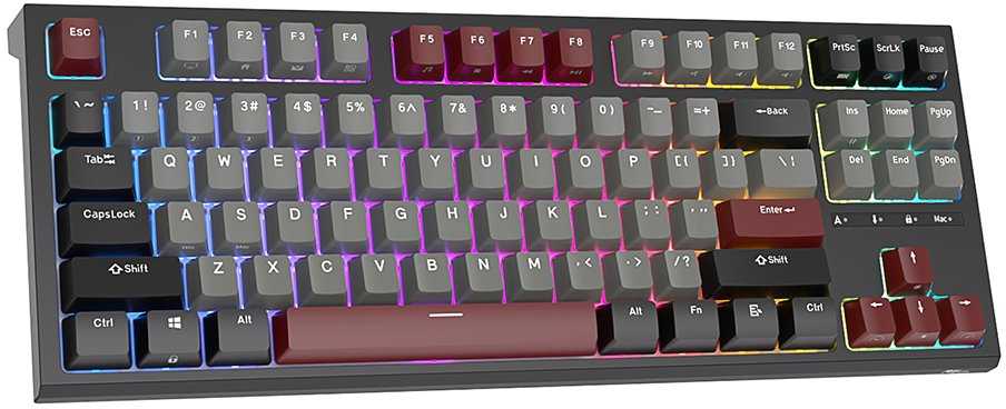 Žaidimų Klaviatūra Royal Kludge RK R87 TKL - US išdėstymas - Raudona Switches - juodos spalvos
