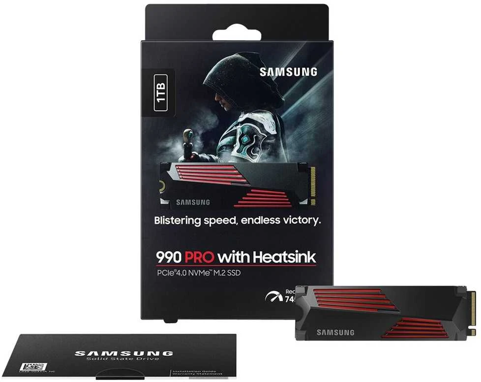 Vidinė atmintis Samsung 990 PRO with Heatsink PCIe 4.0 NVMe M.2, 1 TB, MZ-V9P1T0GW