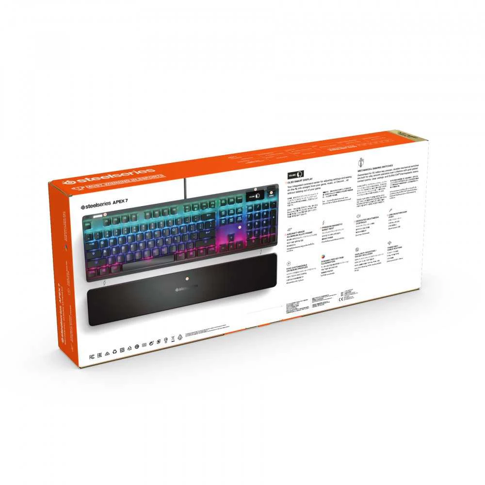 Žaidimų klaviatūra SteelSeries Apex 7, US kalba, Red apšvietimas, Juodos spalvos