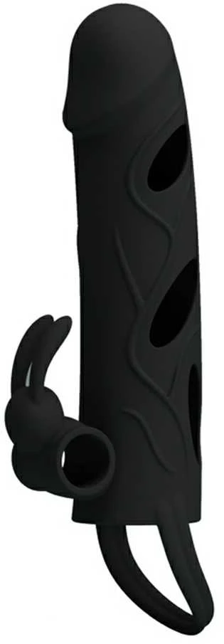 Pretty Love Male LYBAILE Pretty Love 5,5 Inch Vibrating Penis Sleeve Juodas