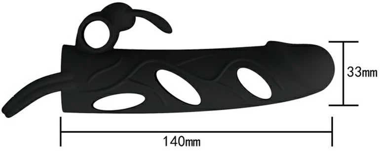 Pretty Love Male LYBAILE Pretty Love 5,5 Inch Vibrating Penis Sleeve Juodas