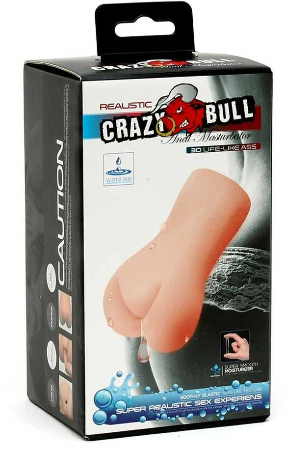 CRAZY BULL- REALISTIC 3D LIFE-LIKE ASS, Vanduo lubricant