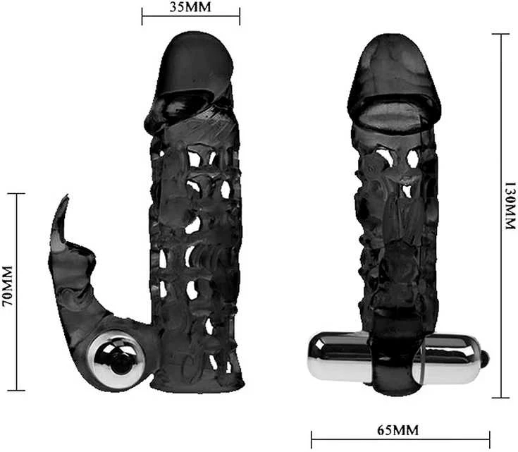 Crazy Bull BAILE Vibruojanti varpos prailginimo rankovė 10 režimų 18cm