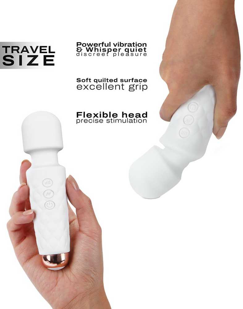 DORCEL Mini Wanderful Baltas wand su vibratorius masažui
