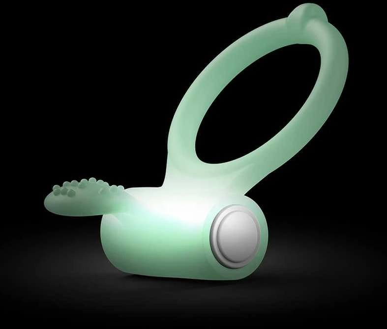 Marc Dorcel Power Clit Phospho fluorescencinis penio žiedas su vibruoja