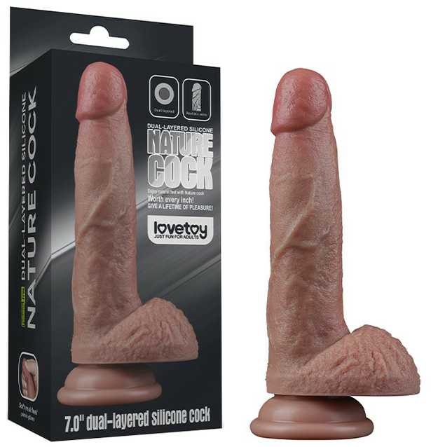 LoveToy 7 colių dvigubo sluoksnio silikoninis varpa