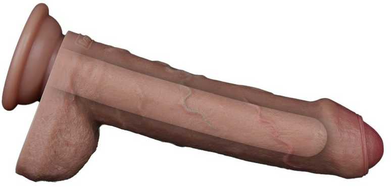 LoveToy 8 colių dvigubo sluoksnio silikoninis varpa