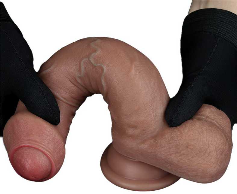 LoveToy 8 colių dvigubo sluoksnio silikoninis varpa