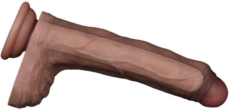 LoveToy 8,5 colio dvisluoksnis silikoninis varpa