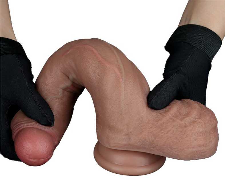 LoveToy 8,5 colio dvisluoksnis silikoninis varpa