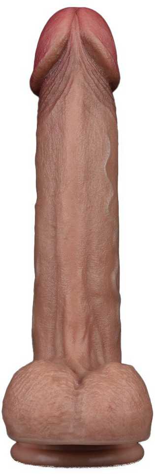 LoveToy 9 colių dvisluoksnis silikoninis varpa