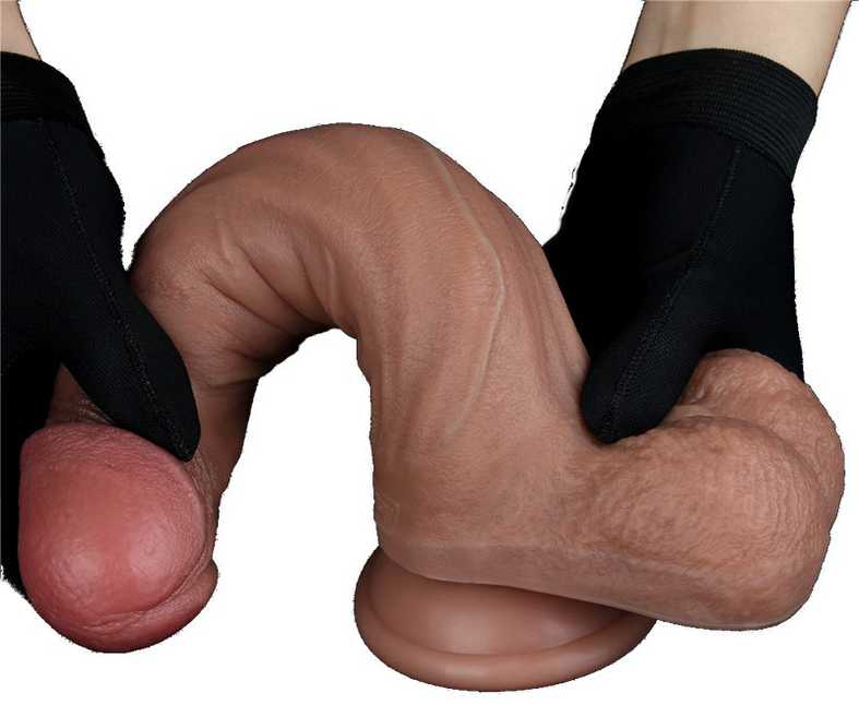LoveToy 9 colių dvisluoksnis silikoninis varpa