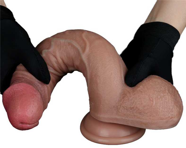 LOVETOY 9 colių dvisluoksnis silikoninis varpa