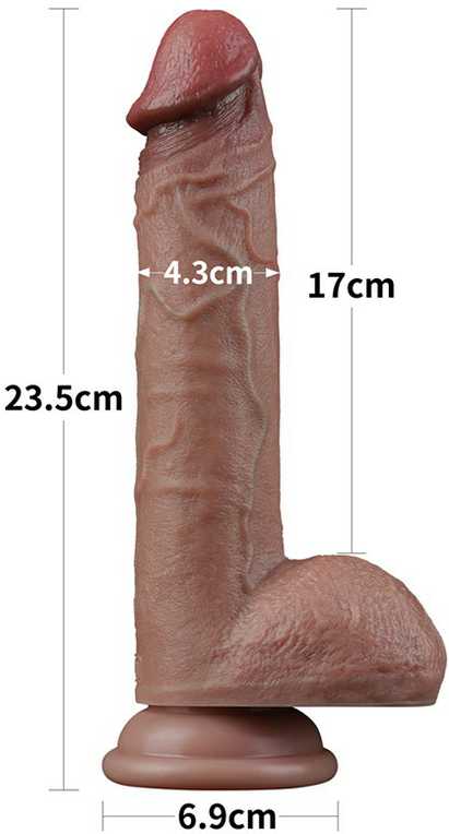 LOVETOY 9 colių dvisluoksnis silikoninis varpa