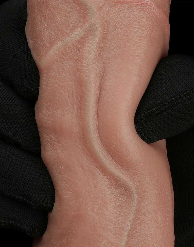 LOVETOY 9 colių dvisluoksnis silikoninis varpa