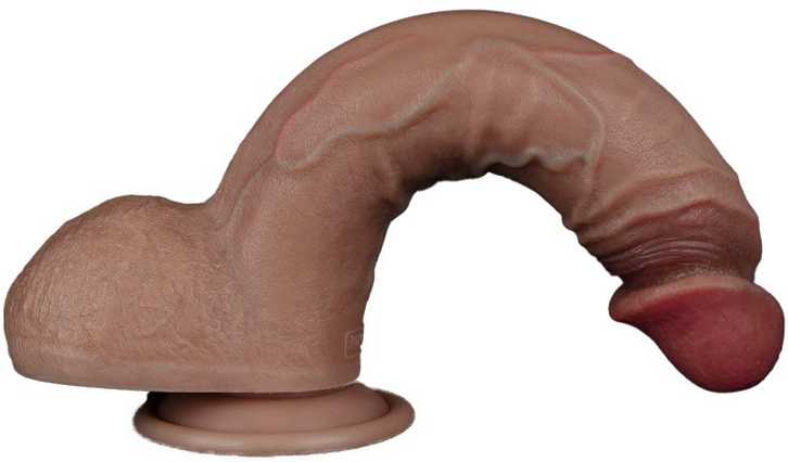LOVETOY 9 colių dvisluoksnis silikoninis varpa