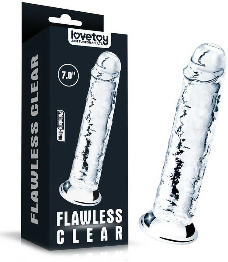 LoveToy Nepriekaištingas skaidrus dildo 7.0''