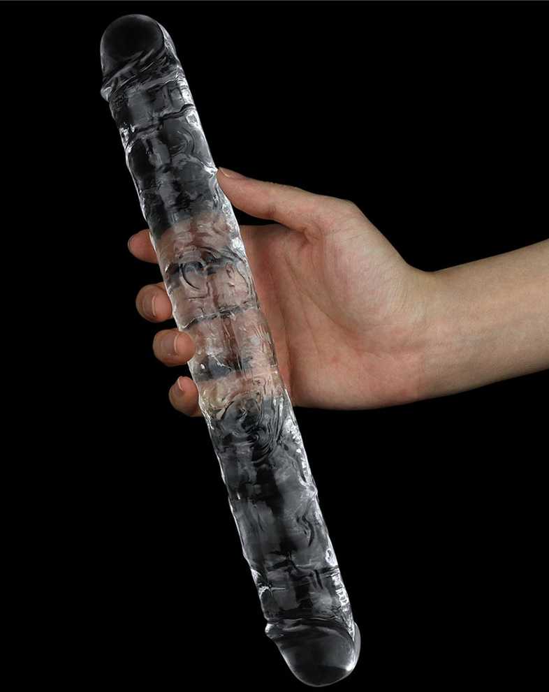 LOVETOY 12'' Nepriekaištingas skaidrus Dvigubas Dildo Clear