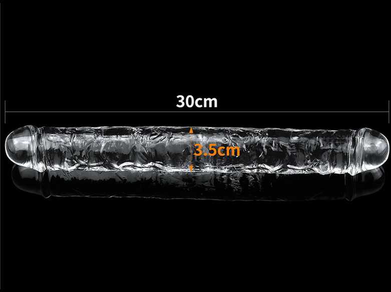 LOVETOY 12'' Nepriekaištingas skaidrus Dvigubas Dildo Clear