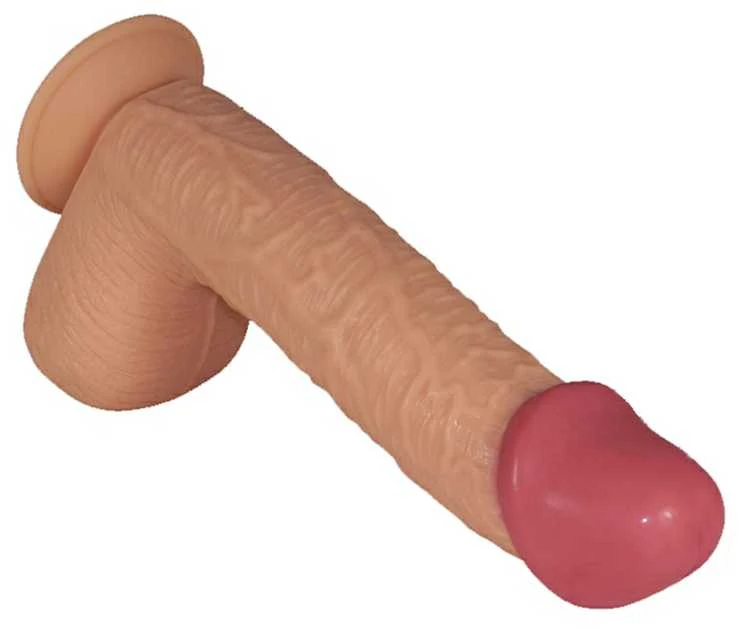 „Lovetoy“ didelis, gyslotas, kūno spalvos penis su siurbtuku 28,5 cm