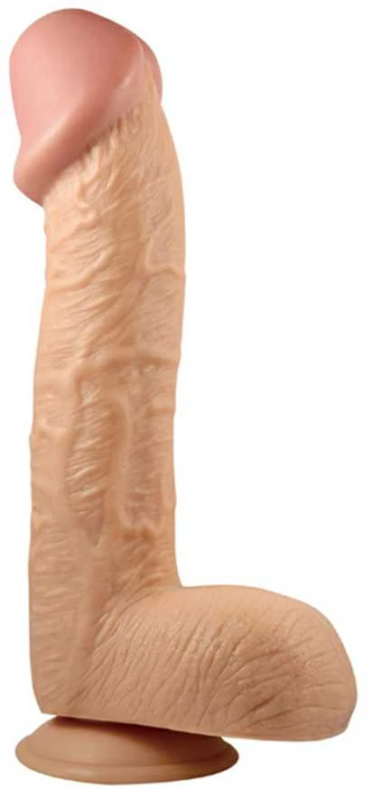 „Lovetoy“ didelis, gyslotas, kūno spalvos penis su siurbtuku 28,5 cm