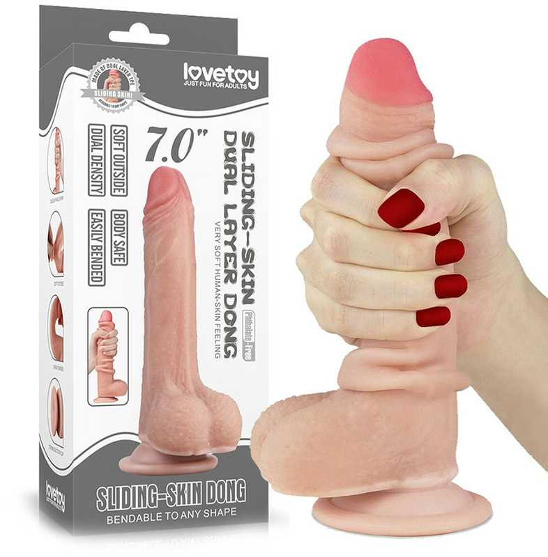 LoveToy 7'' Sliding-Skin Dildo