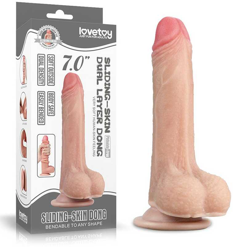 LoveToy 7'' Sliding-Skin Dildo