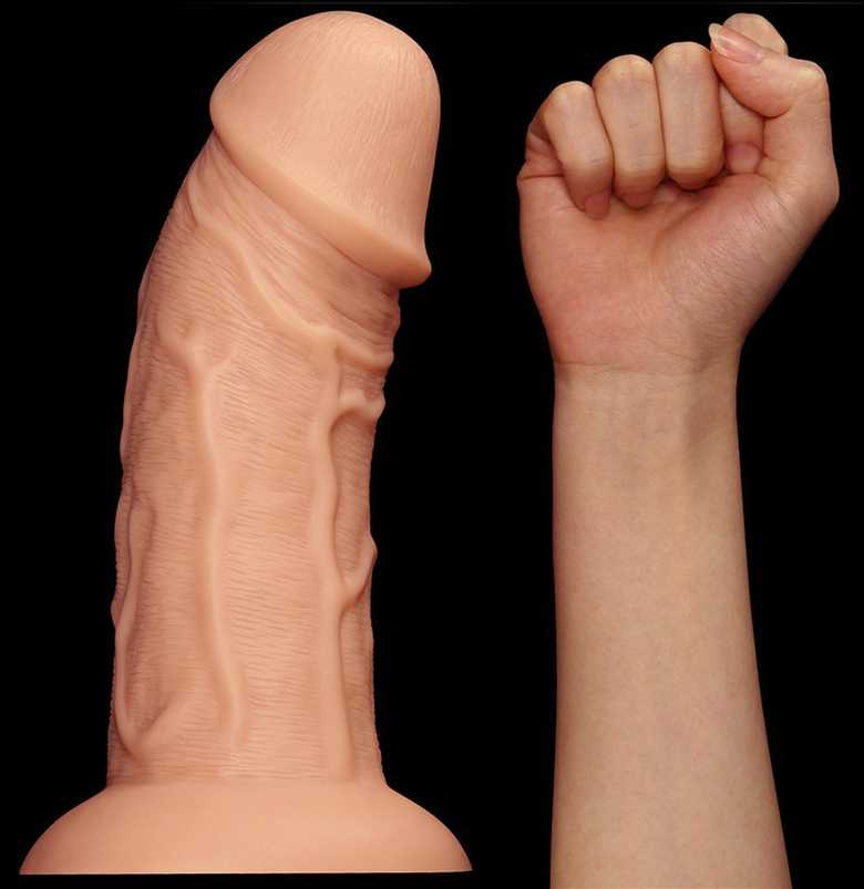 LoveToy 9,5 colio realistiškas lenktas dildo