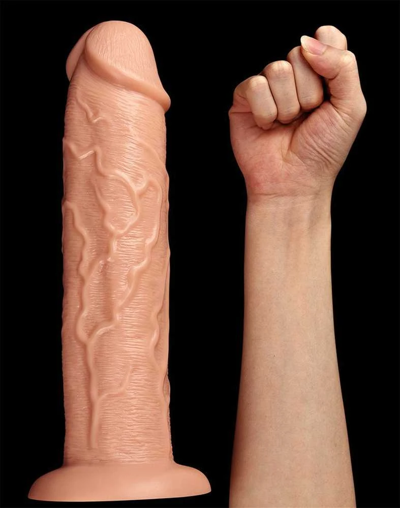 Lovetoy Long galingas dildo su siurbtuku ir venomis 28 cm