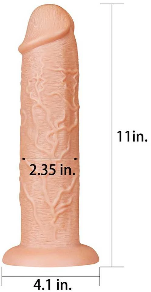 Lovetoy Long galingas dildo su siurbtuku ir venomis 28 cm