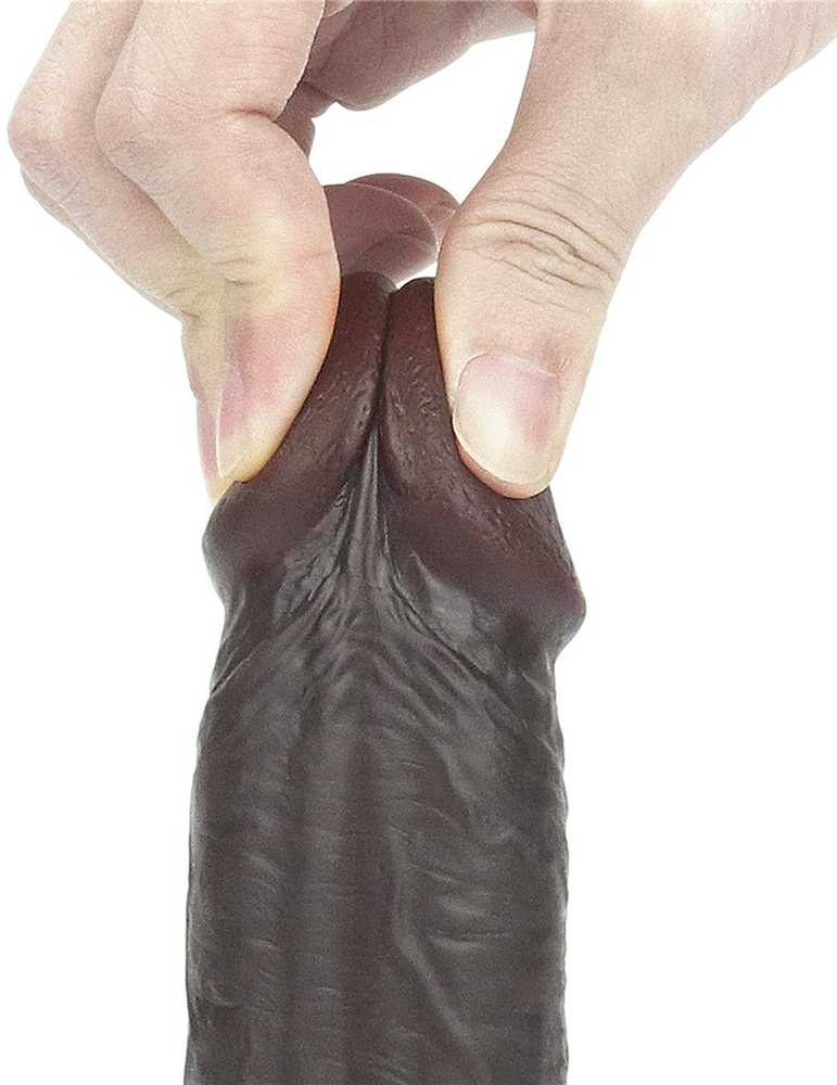 LOVETOY 9'' Sliding-Skin Dildo Coffee