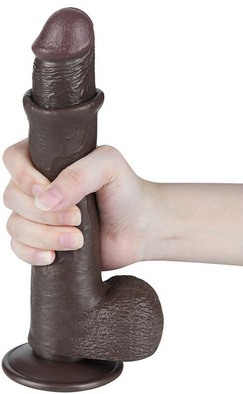 Lovetoy Ebony didelis penis su dviguba oda ir siurbtuku