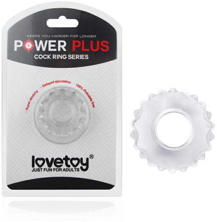 Lovetoy POWER PLUS varpos žiedas skaidrus