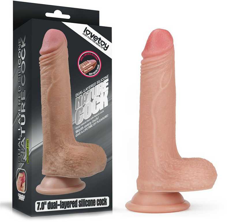 LoveToy Platinum 7 colių dvigubo sluoksnio platininis silikoninis kranas
