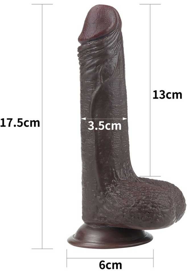 LOVETOY 7'' Sliding-Skin Dildo Coffee
