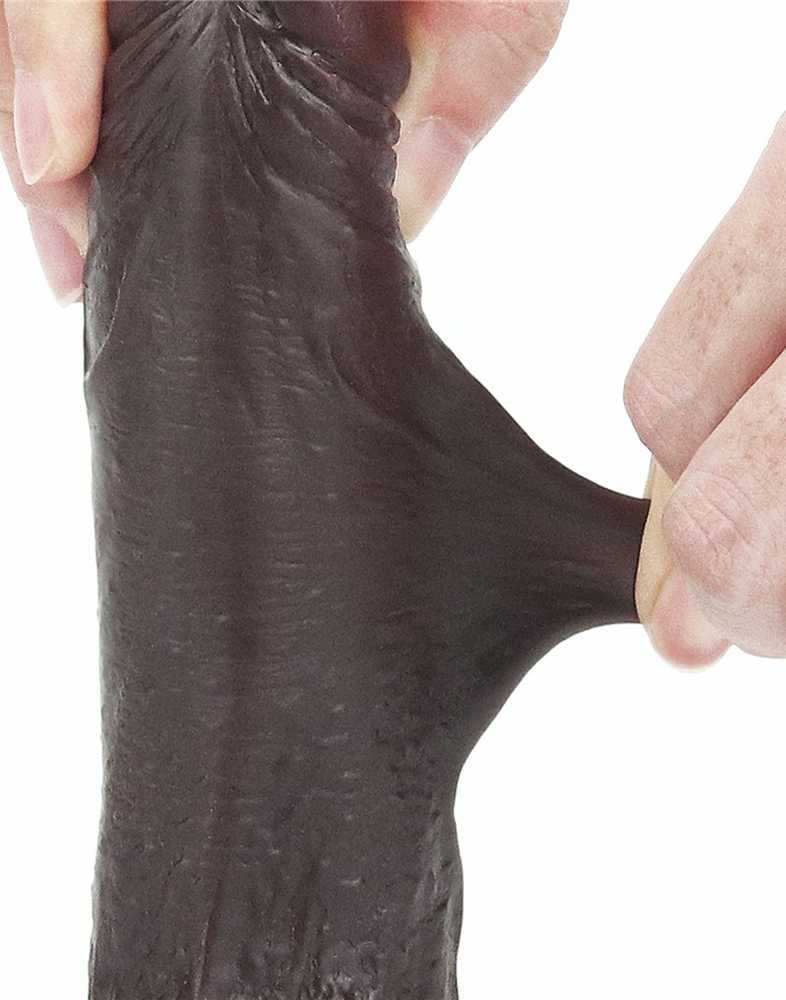 LOVETOY 7'' Sliding-Skin Dildo Coffee