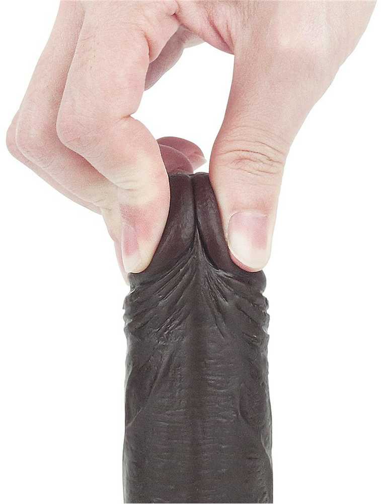 LOVETOY 7'' Sliding-Skin Dildo Coffee