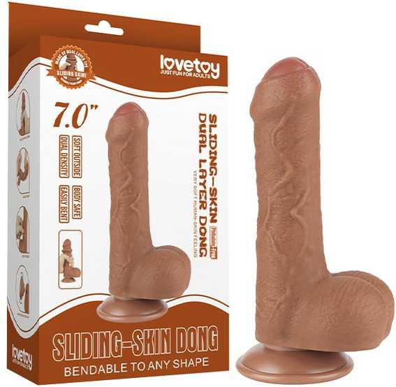 LOVETOY 7 colių slankioji oda, dviejų sluoksnių Dong Brown