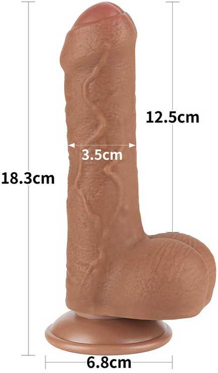 LOVETOY 7 colių slankioji oda, dviejų sluoksnių Dong Brown
