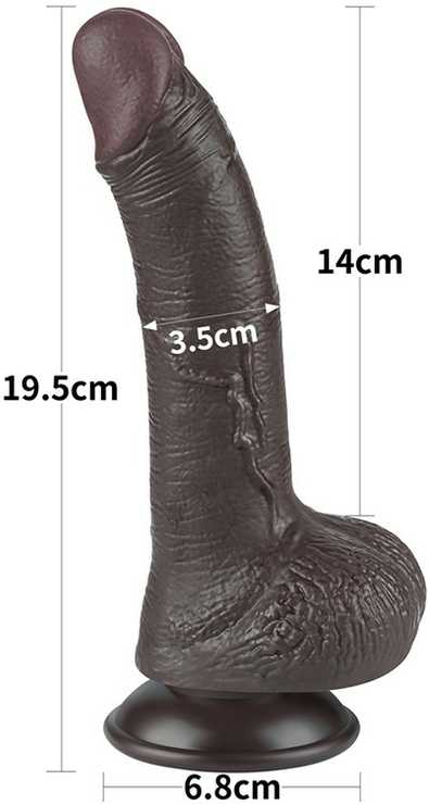 LoveToy 7.5'' slankiojančios odos dvisluoksnis diržas, juodas