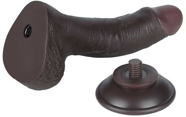 LoveToy 7.5'' slankiojančios odos dvisluoksnis diržas, juodas