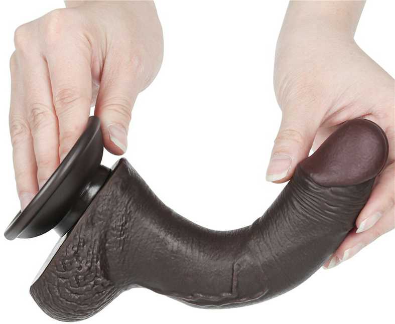 LoveToy 7.5'' slankiojančios odos dvisluoksnis diržas, juodas