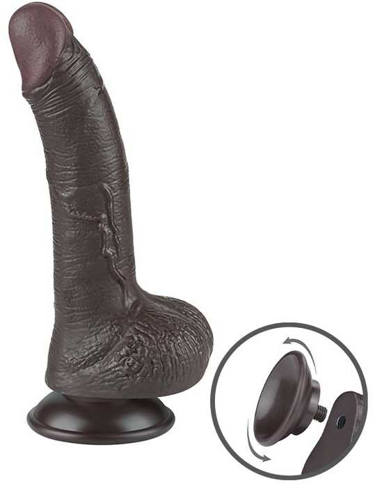 LoveToy 7.5'' slankiojančios odos dvisluoksnis diržas, juodas
