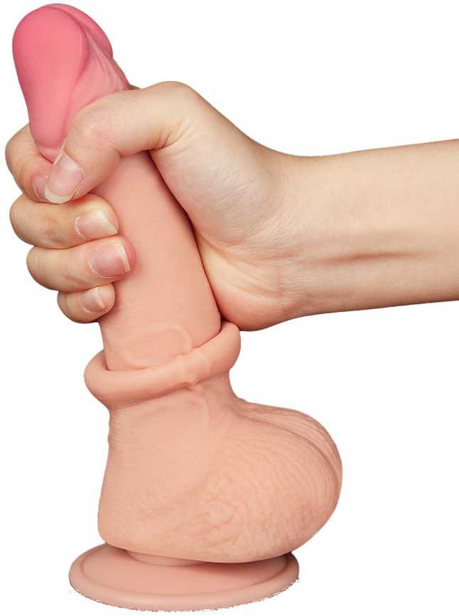LoveToy 7,5 colio slankiojančios odos dvisluoksnis Dong minkštimas