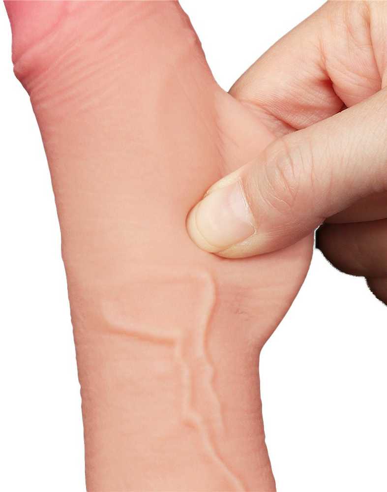 LoveToy 7,5 colio slankiojančios odos dvisluoksnis Dong minkštimas