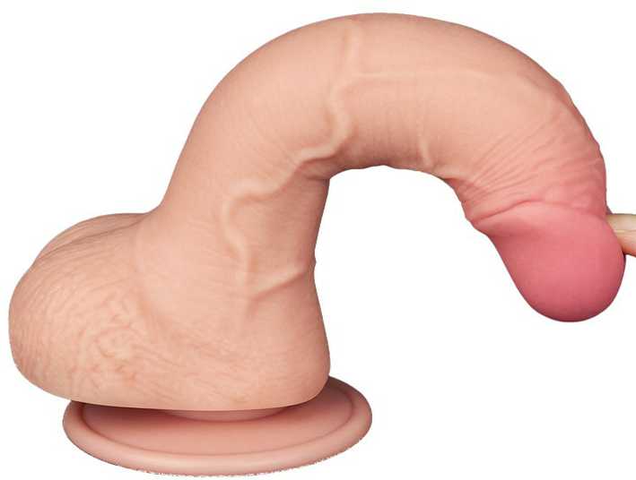 LoveToy 7,5 colio slankiojančios odos dvisluoksnis Dong minkštimas