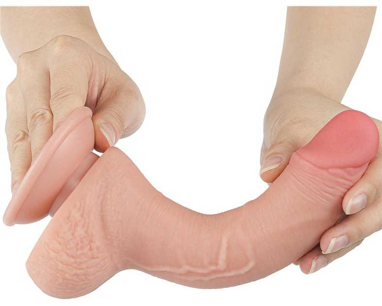 LoveToy 7,5 colio slankiojančios odos dvisluoksnis Dong minkštimas