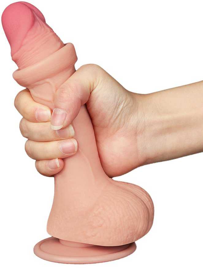 LoveToy 7,5 colio slankiojančios odos dvisluoksnis Dong minkštimas