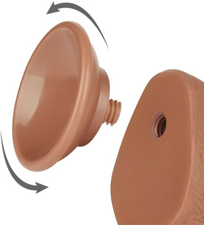 LoveToy 7.5'' slankiojančios odos dvisluoksnis dong'as, rudas